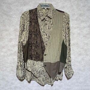 Renato Taddia Women's Paisley Vest Shirt Set Medium Unique Design‎
